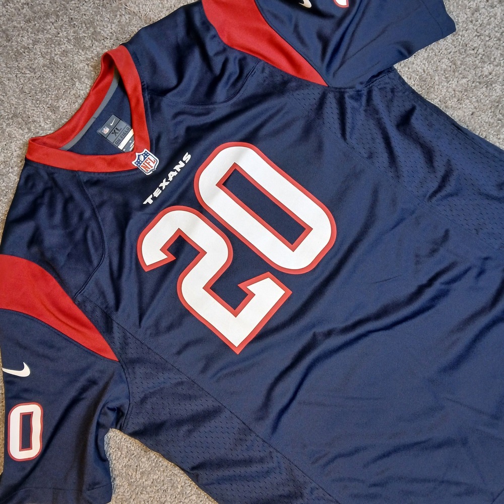 Nike NFL Houston Texans Ed Reed 20 Jersey Mens XL Navy Blue Football Jersey